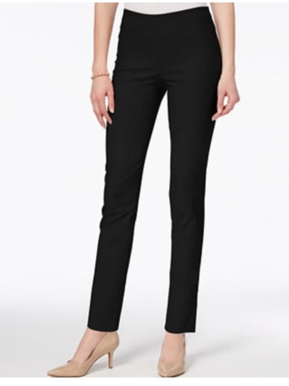 Charter Club women 12 Ankle Pants Tummy Slimming Classic Fit Stretch Black NWT